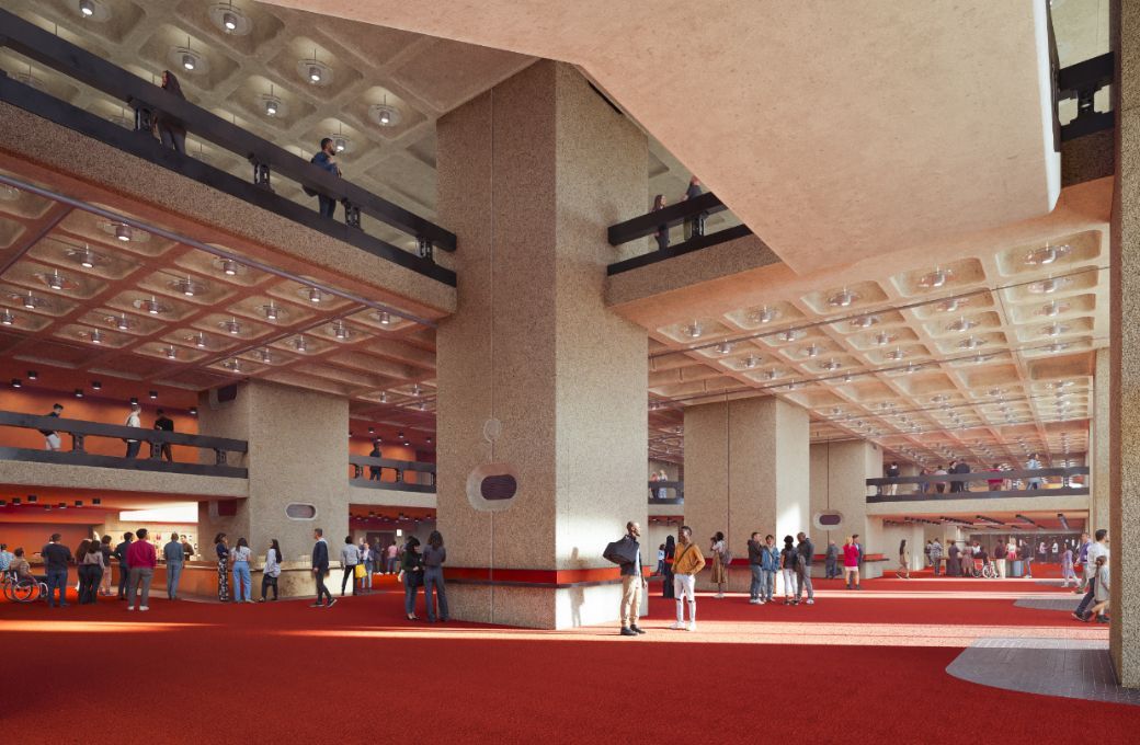 Revamped foyer at the Barbican Centre &copy; Kin Creatives for Allies and Morrison and Asif Khan Studio