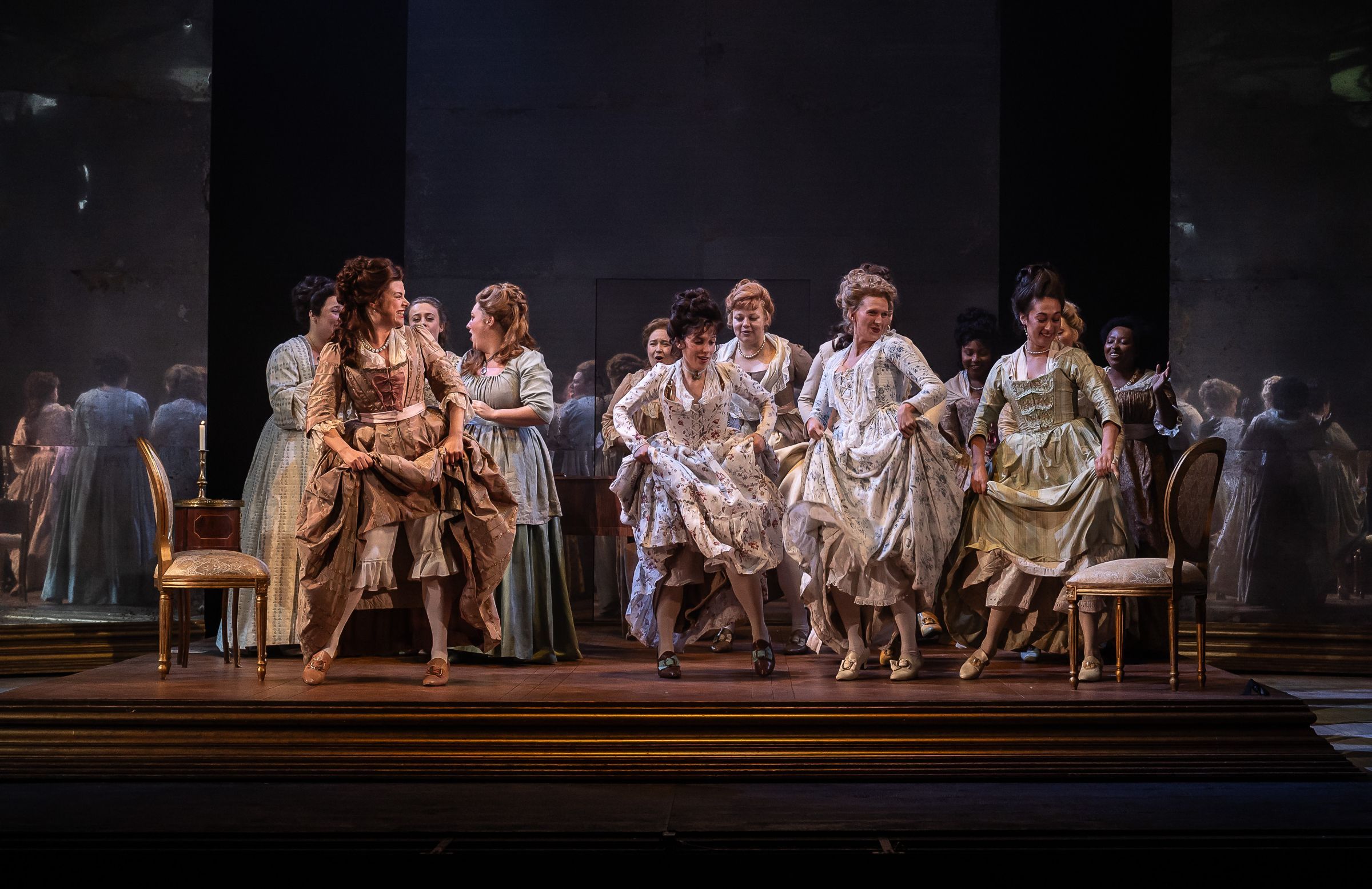 Stephanie Wake-Edwards (Polina) and chorus &copy; Julian Guidera