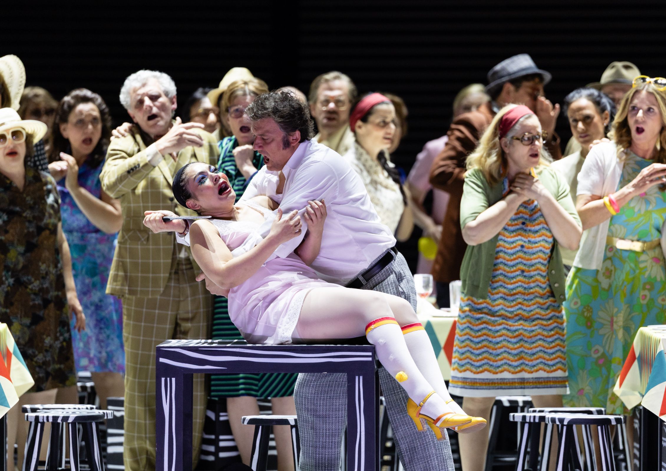 Ailyn Pérez (Nedda) und Jonas Kaufmann (Canio) &copy; Geoffroy Schied