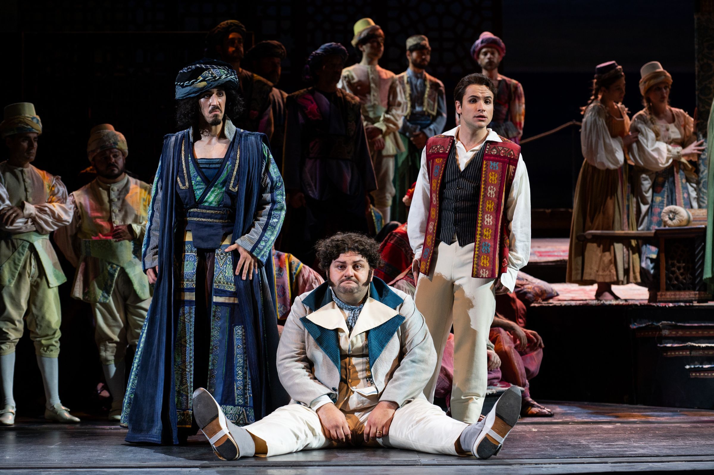 Alejo Alvarez Castillo (Haly), Misha Kiria (Taddeo) and Dave Monaco (Lindoro) &copy; Fabrizio Sansoni | Teatro dell’Opera di Roma