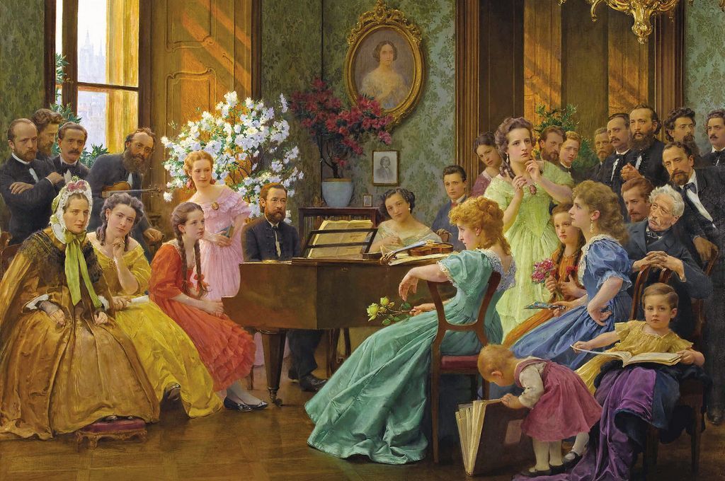 Franti&scaron;ek Dvoř&aacute;k: <i>Smetana and friends in 1865</i> &copy; Public domain