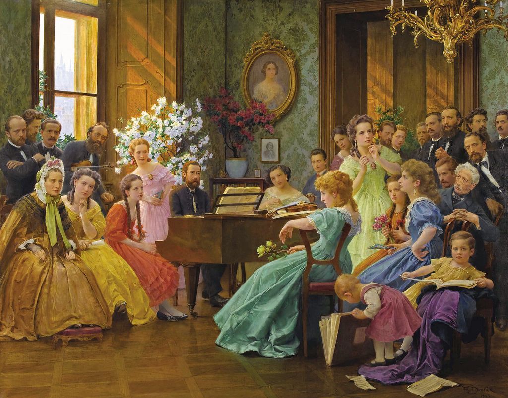 František Dvořák: <i>Smetana and friends in 1865</i> &copy; Public domain