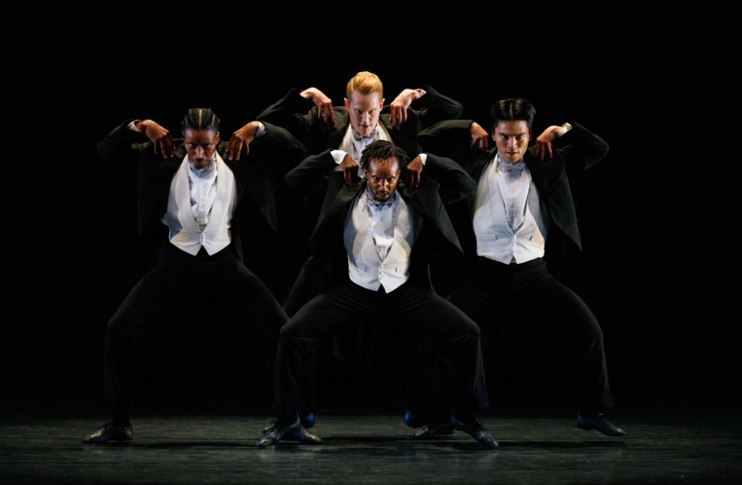Devon Louis, Lee Duveneck, Alex Clayton and Austin Kelly in Paul Taylor's <i>Cloven Kingdom</i> &copy; Ben McKeown