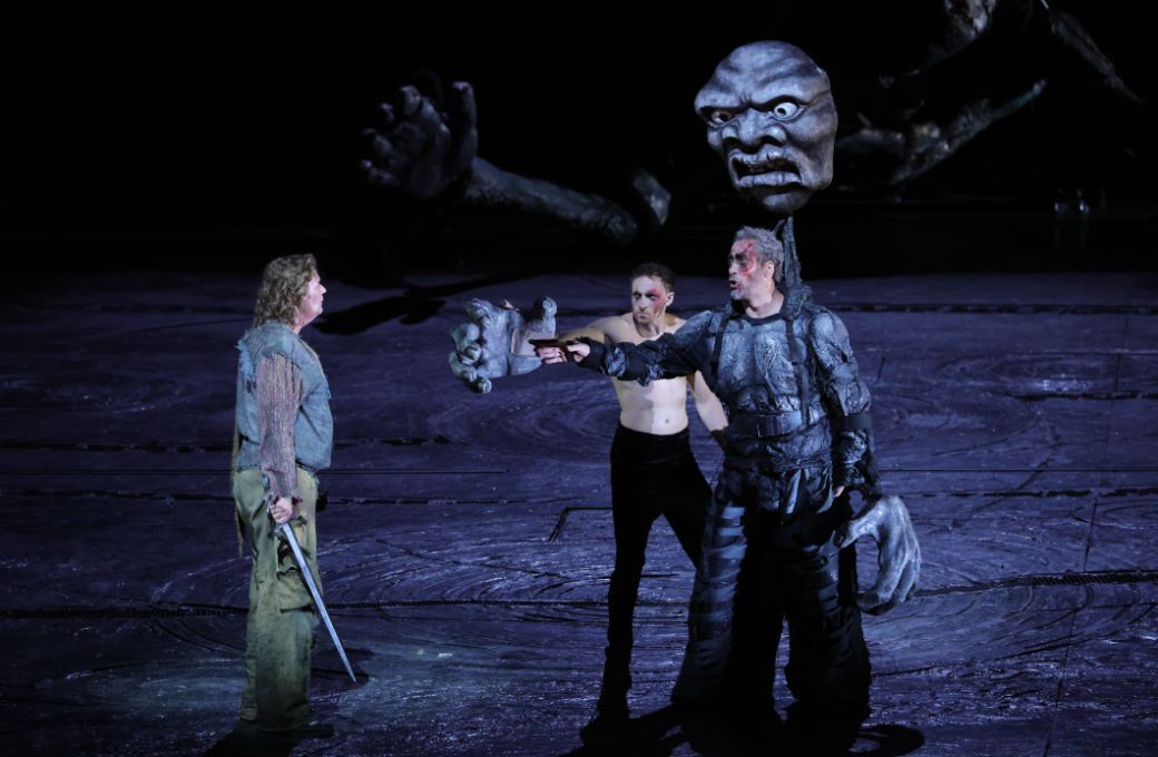 Klaus Florian Vogt (Siegfried) and Ain Anger (Fafner) &copy; Teatro alla Scala | Brescia e Amisano