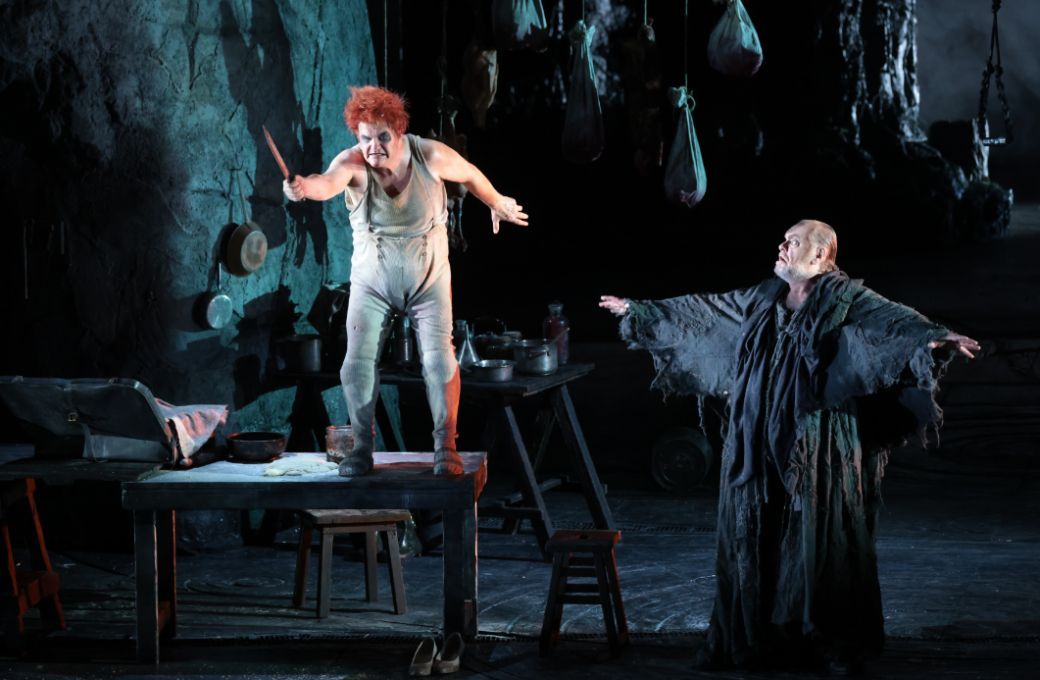 Wolfgang Ablinger-Sperrhacke (Mime) and Michael Volle (The Wanderer) &copy; Teatro alla Scala | Brescia e Amisano