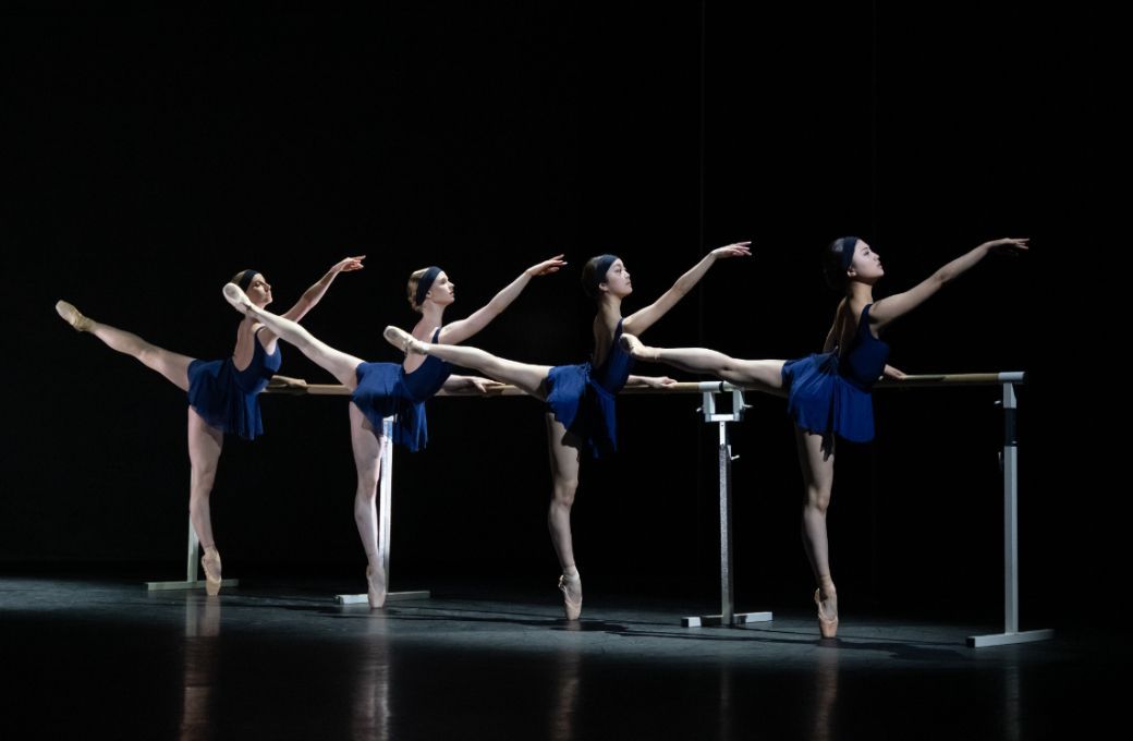 Lois Fraiz, Elsie Pinder, Ailey Osaki and Riho Hayashi of ENBS in <i>Etudes on a Theme of Satie</i> © Photography by ASH