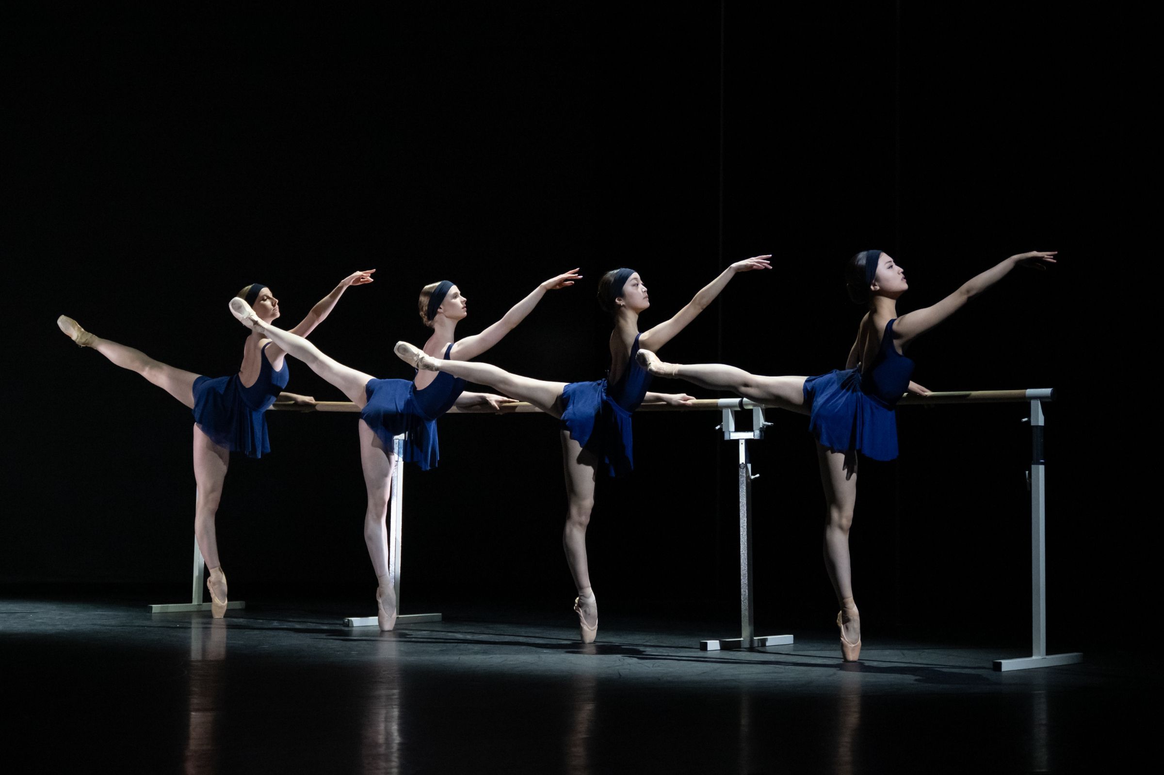 Lois Fraiz, Elsie Pinder, Ailey Osaki and Riho Hayashi of ENBS in <i>Etudes on a Theme of Satie</i> © Photography by ASH