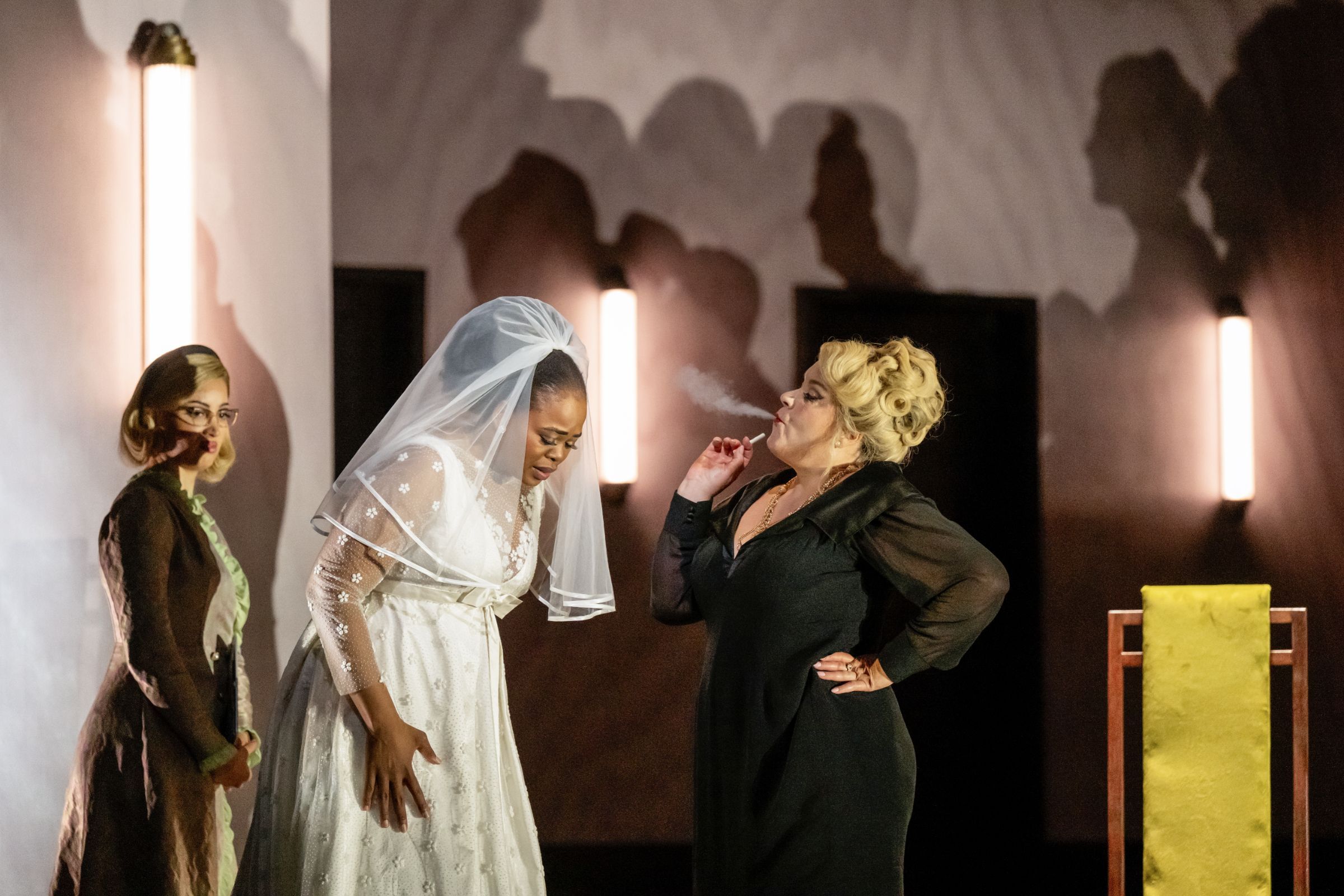 Marianna Hovanisyan (Iris), Pretty Yende (Semele) and Alice Coote (Juno) &copy; The Royal Opera | Camilla Greenwell