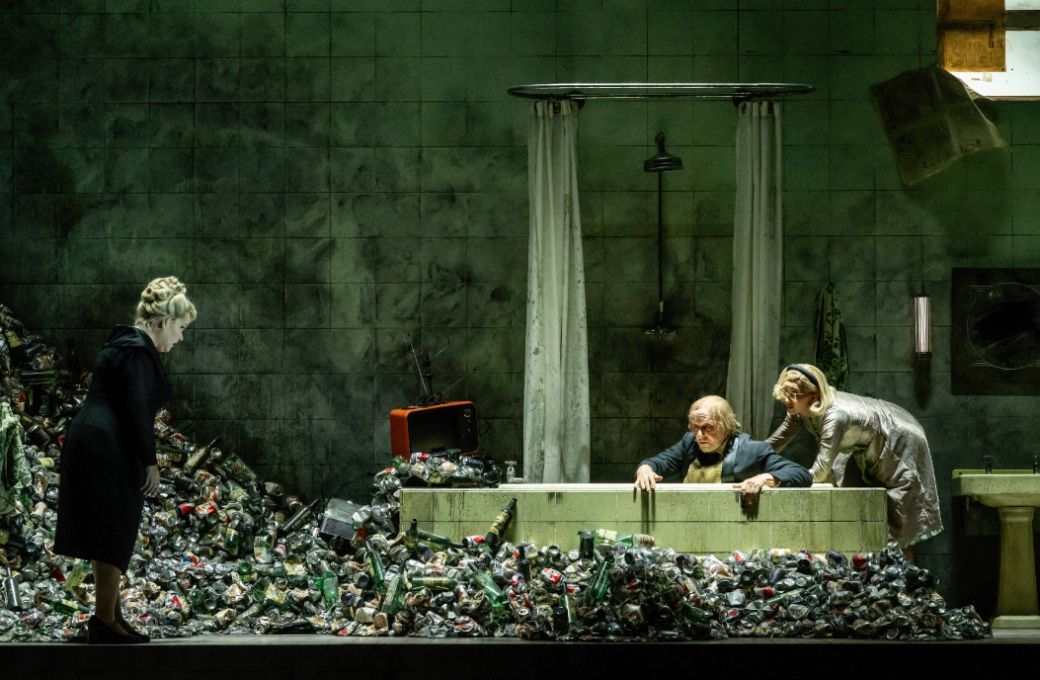 Alice Coote (Juno), Brindley Sherratt (Somnus) and Marianna Hovanisyan (Iris) &copy; The Royal Opera | Camilla Greenwell