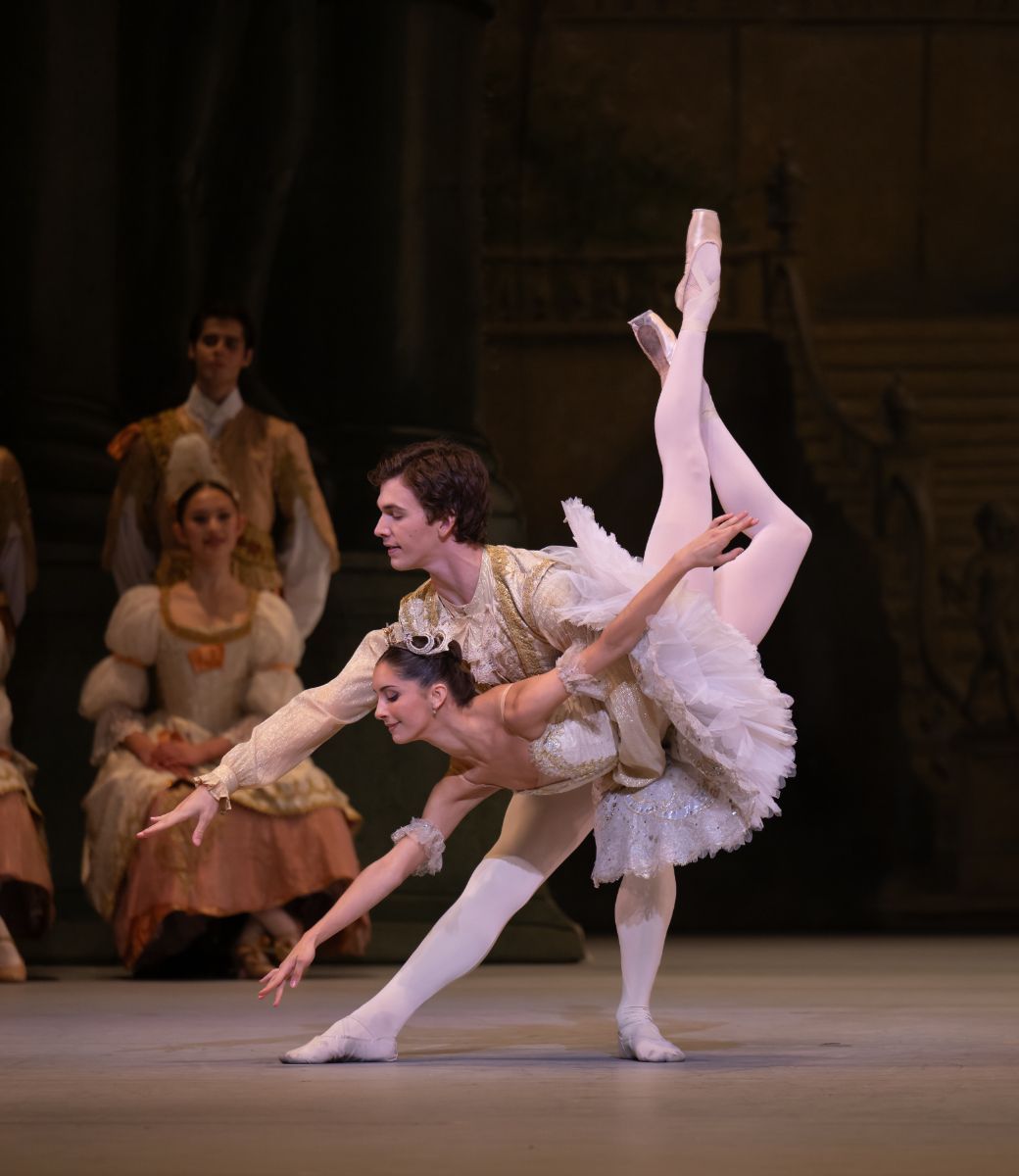 Aurora Chinchilla and Joe Parkinson in <i>Aurora's Wedding</i>, after Marius Petipa &copy; 2025 The Royal Ballet School. Photography by ASH