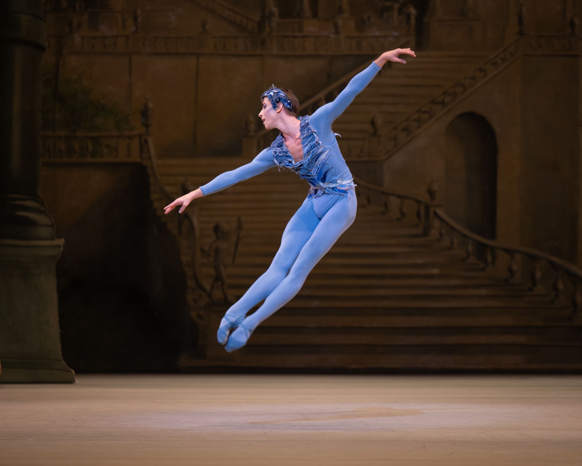 Amos Child as the Bluebird in <i>Aurora's Wedding</i>, after Marius Petipa &copy; 2025 The Royal Ballet School. Photography by ASH
