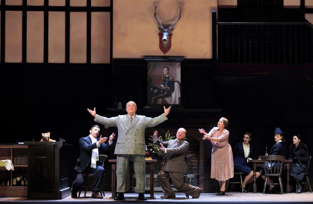 Callum Thorpe (Pistol), Renato Girolami (Falstaff) and Colin Judson (Bardolph) &copy; Glyndebourne Productions Ltd | Photo: Bill Knight