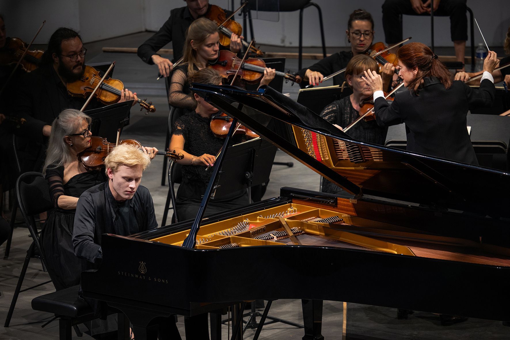 Alexander Malofeev, Debora Waldman et l'Orchestre National Avignon-Provence © Pierre Morales