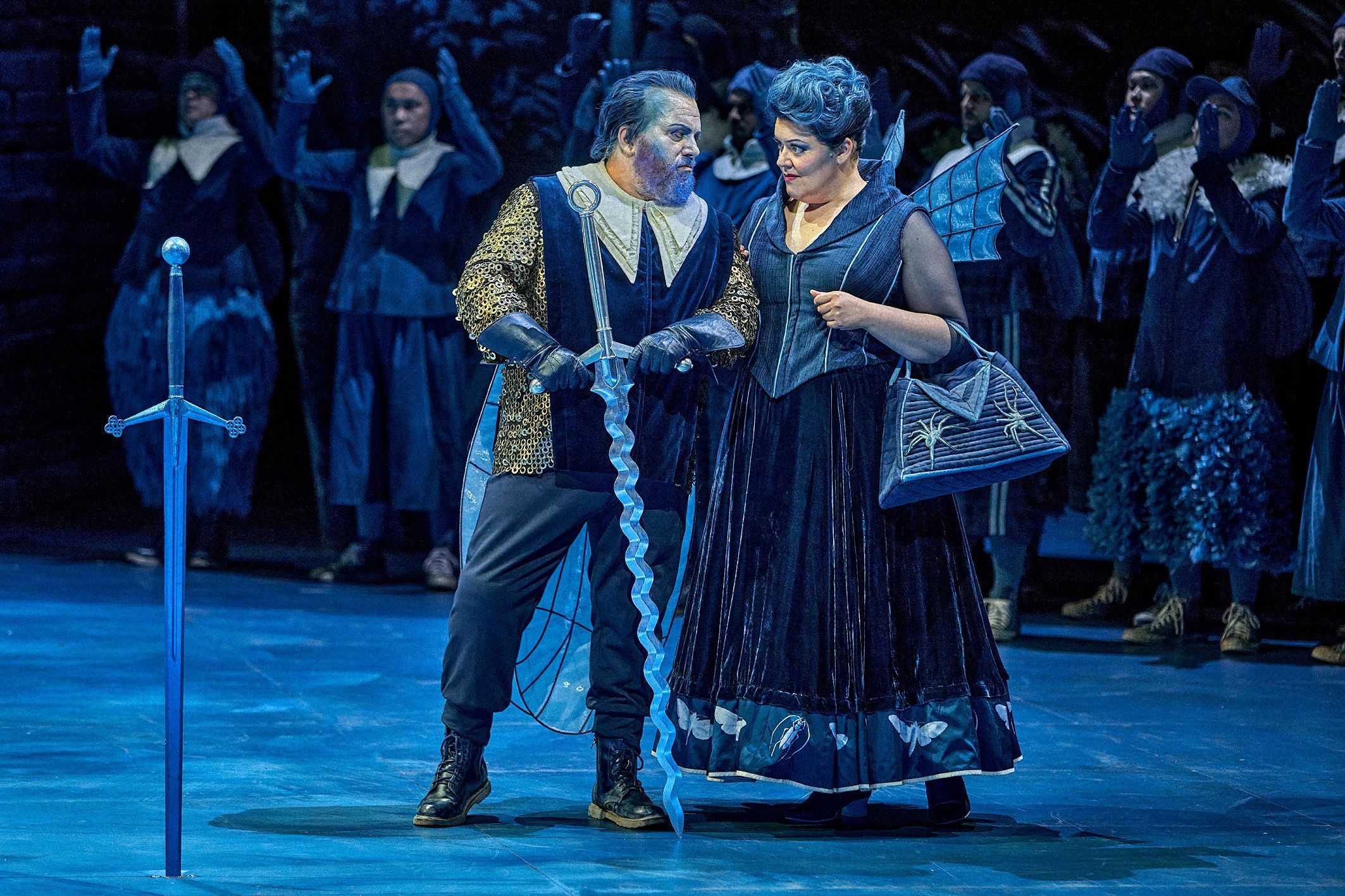Olafur Sigurdarson (Friedrich von Telramund) und Miina-Liisa Värelä (Ortrud) © Bayreuther Festspiele | Enrico Nawrath