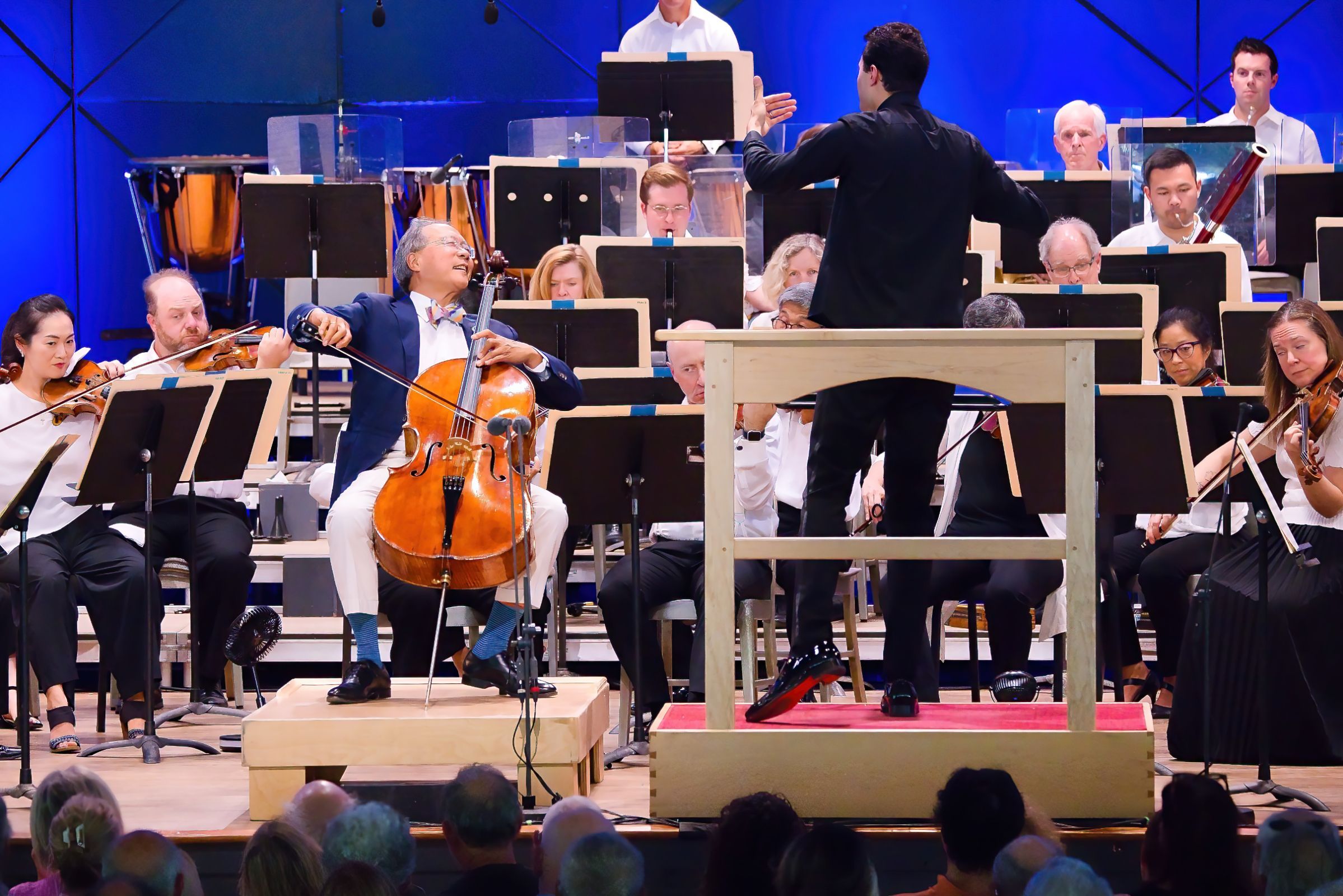 Yo-Yo Ma, Samy Rachid and the Boston Symphony Orchestra &copy; Hilary Scott, courtesy of the BSO
