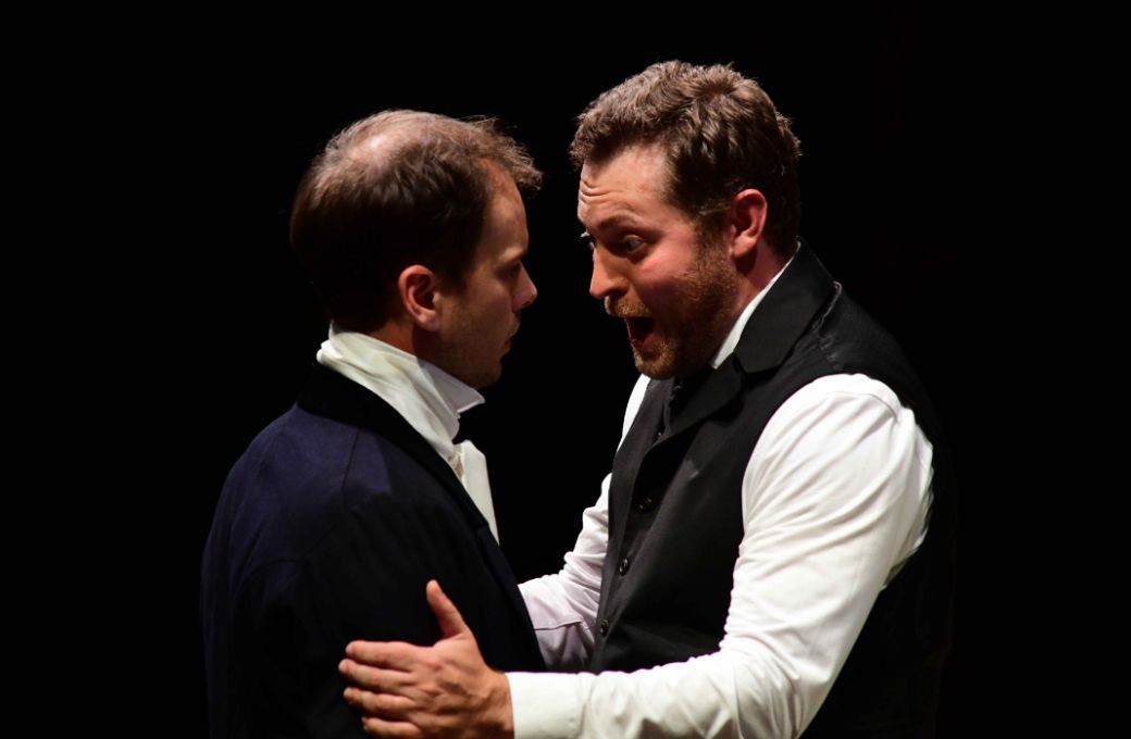 Xavier Hetherington (Lensky) and Timothy Nelson (Onegin) © Allan Titmuss