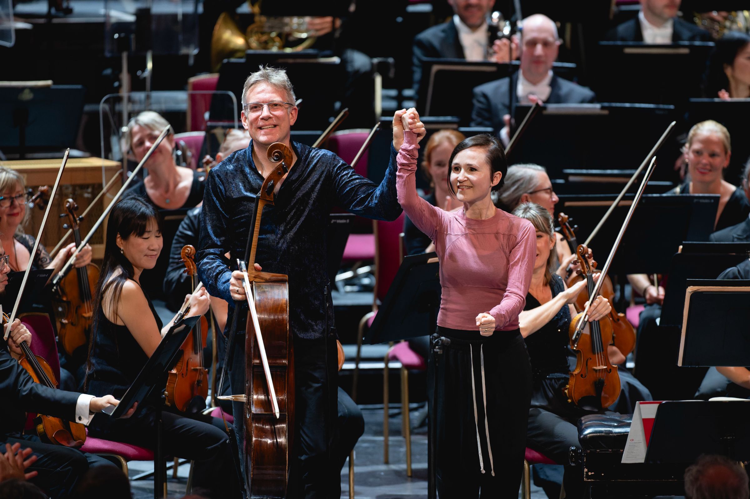 Johannes Moser and Anna Thorvaldsdottir with the BBC Symphony Orchestra © BBC | Andy Paradise