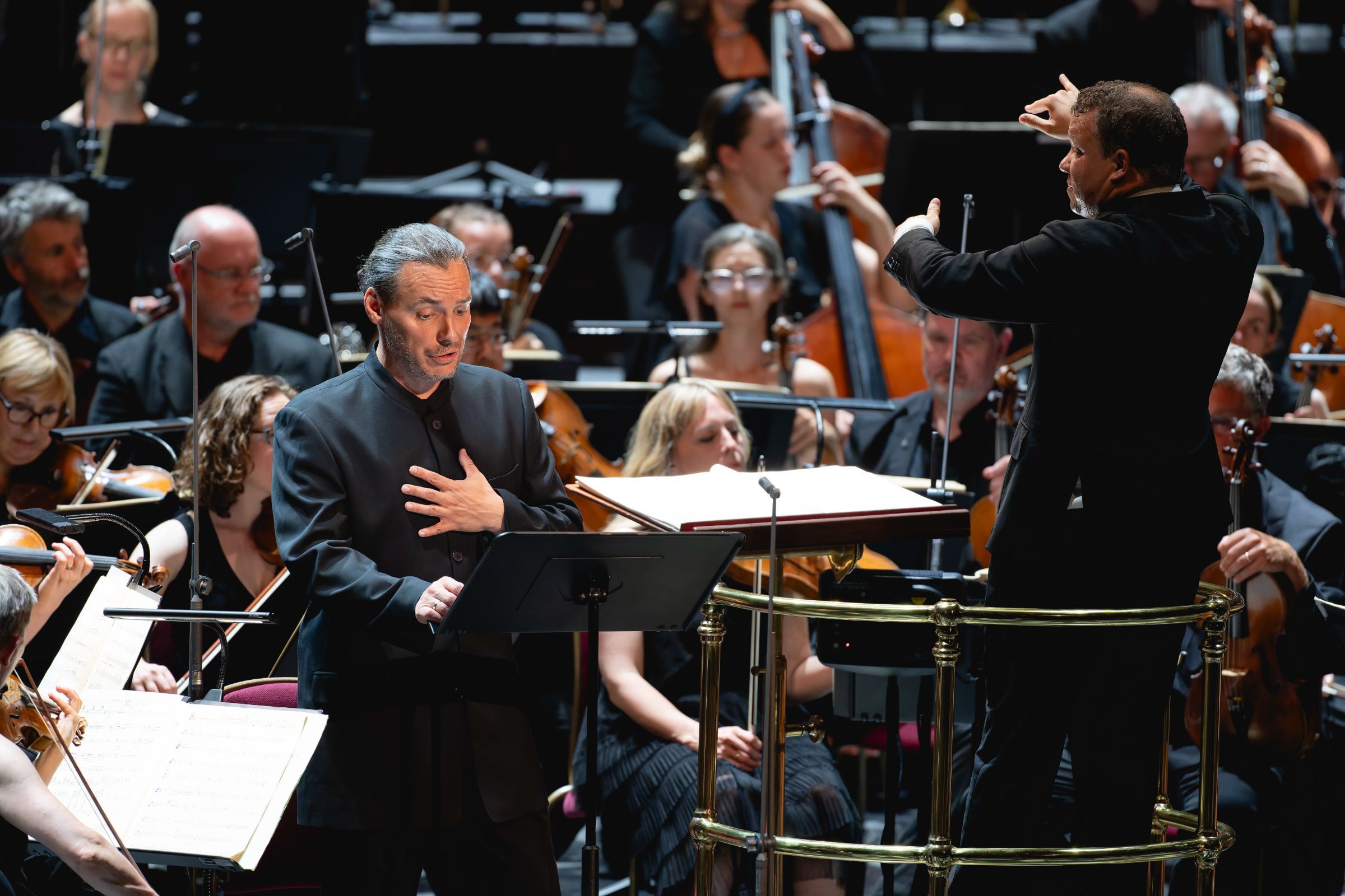 Kostas Smoriginas, Ryan Bancroft and the BBC National Orchestra of Wales &copy; BBC | Andy Paradise