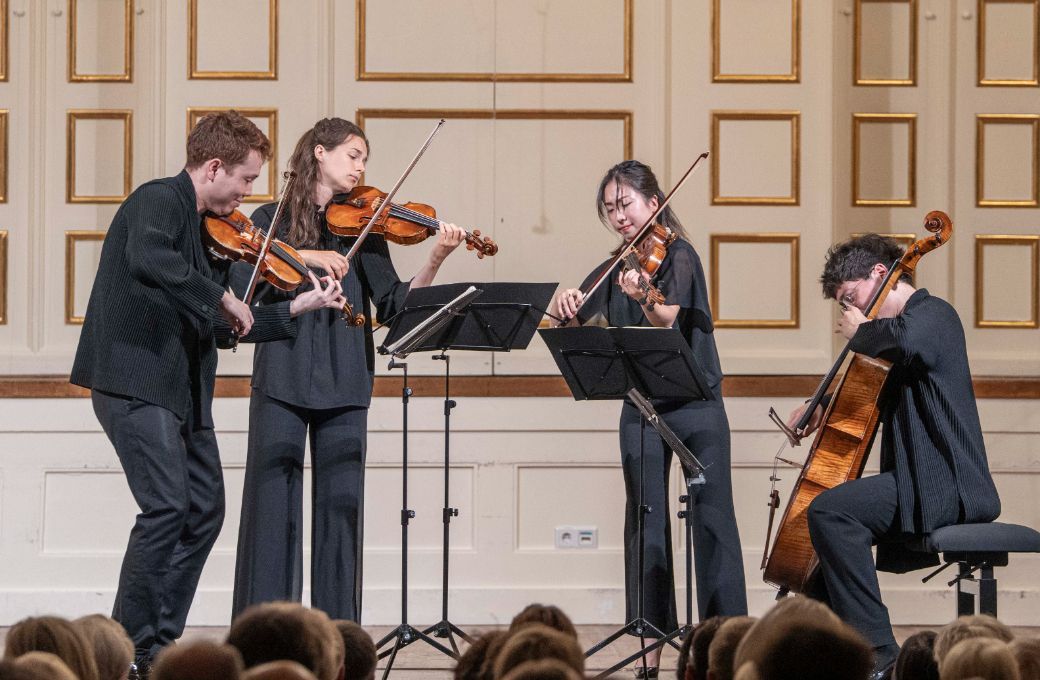 Leonkoro Quartett (Jonathan Schwarz, Jona Schibilsky, Mayu Konoe, Lukas Schwarz) © SF | Marco Borrelli