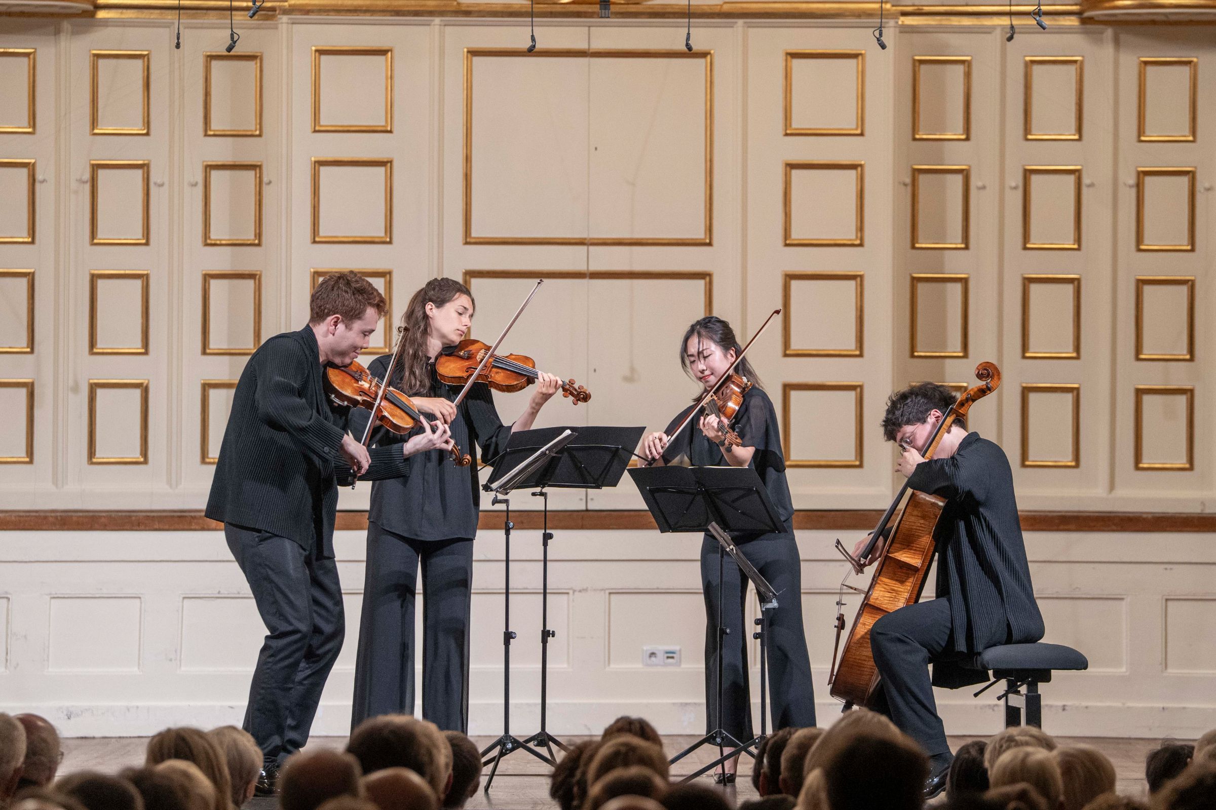 Leonkoro Quartett (Jonathan Schwarz, Jona Schibilsky, Mayu Konoe, Lukas Schwarz) © SF | Marco Borrelli
