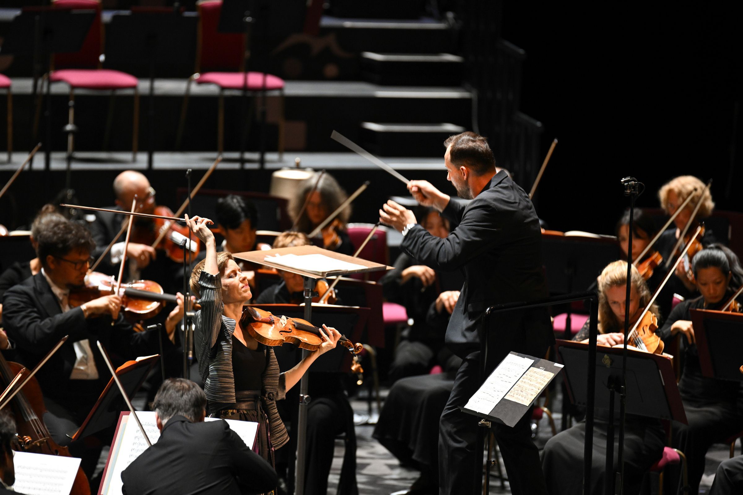 Isabelle Faust, Andris Nelsons and the Leipzig Gewandhaus Orchestra &copy; BBC | Chris Christodoulou