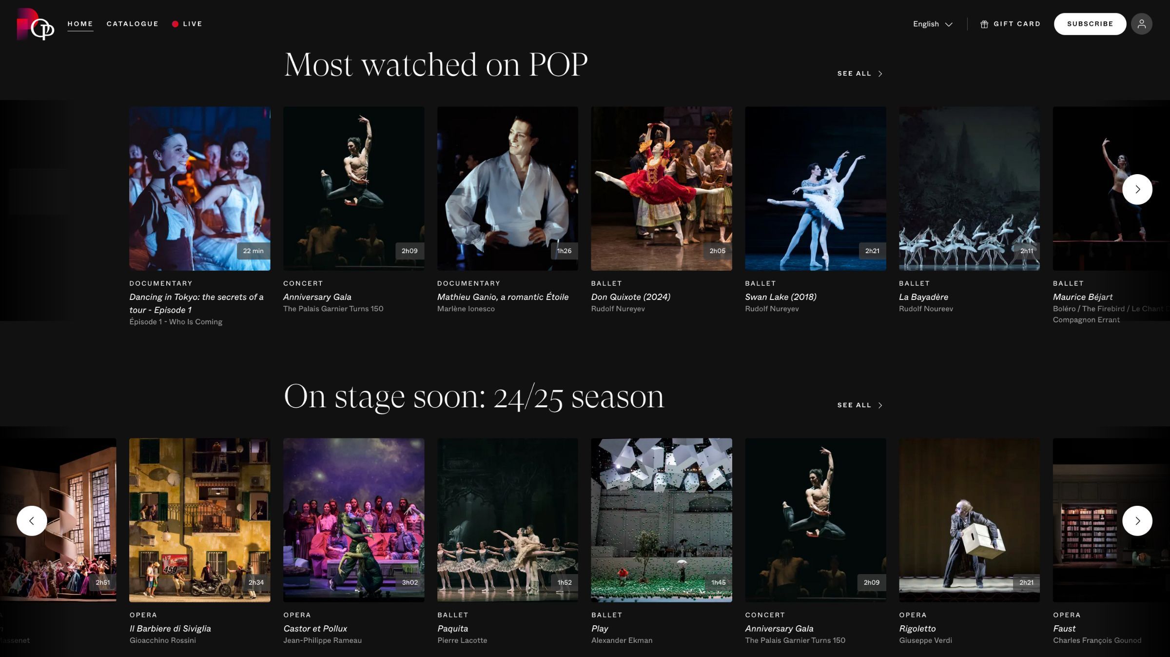 Page d'accueil de Paris Opera Play &copy; Opéra National de Paris