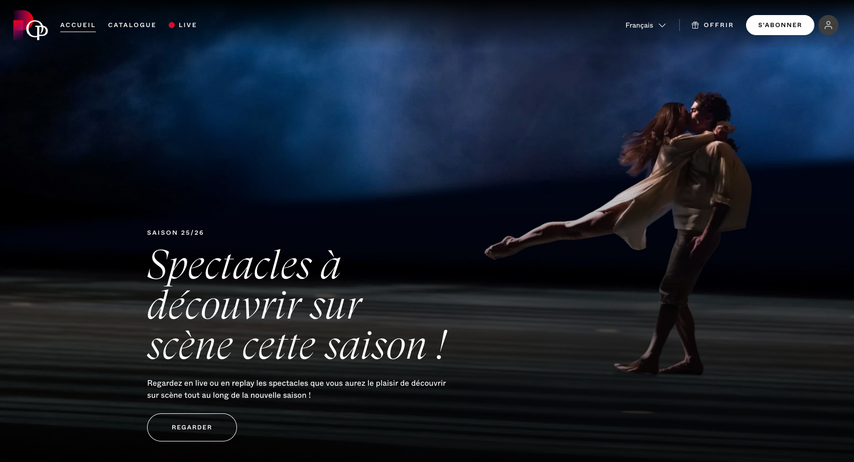 La page d'accueil de Paris Opera Play &copy; Opéra national de Paris