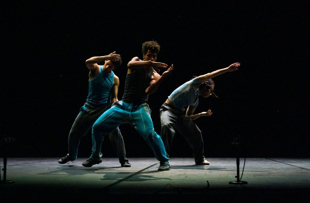 Stephen Quildan, Liam Francis and Jacob Wye in Francis’ <i>A Body of Rumours</i> &copy; Nora Houguenade