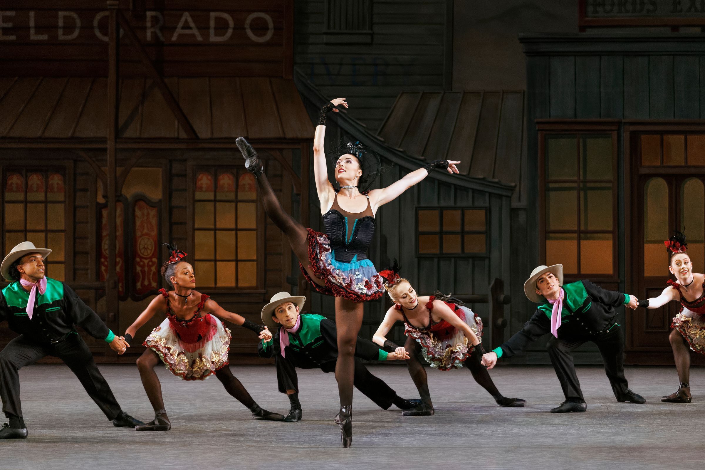 Emily Kikta and the Company in George Balanchine's <i>Western Symphony</i> &copy; Erin Baiano