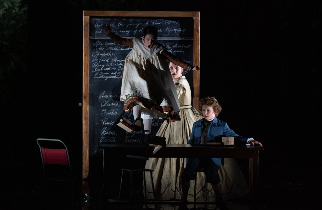 Cecily Balmforth (Flora), Anna Prohaska (Governess) and Zandy Hull (Miles) &copy; Fabrizio Sansoni | Teatro dell’Opera di Roma