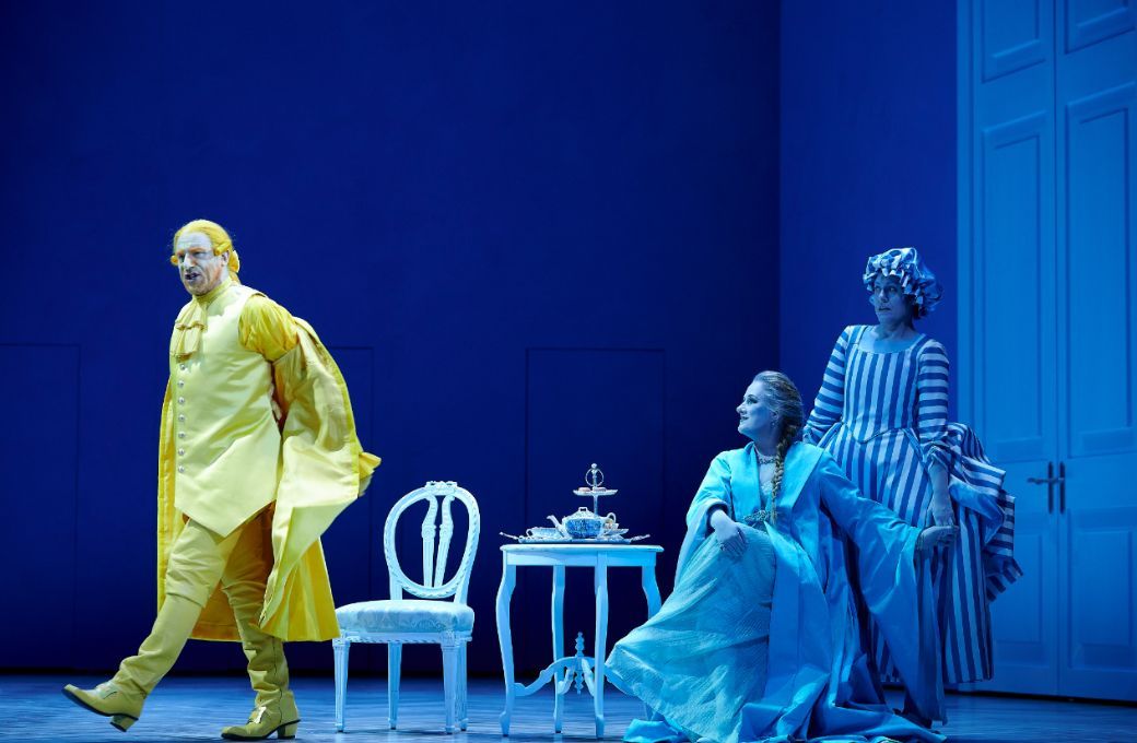 Günther Groissböck (Baron Ochs), Diana Damrau (Marschallin) and Angela Brower (Octavian) &copy; Matthias Baus