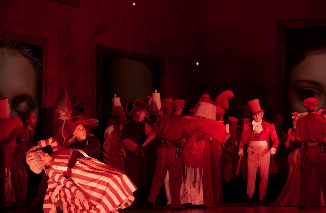Angela Brower (Octavian), Nathan Haller (Valzacchi) and Bo Skovhus (Faninal) &copy; Matthias Baus