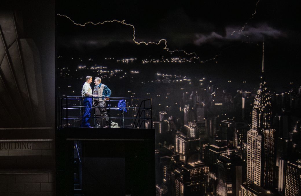 Edward Nelson (Tracy Bacon) and Miles Mykkanen (Sam Clay) &copy; Evan Zimmerman | Met Opera