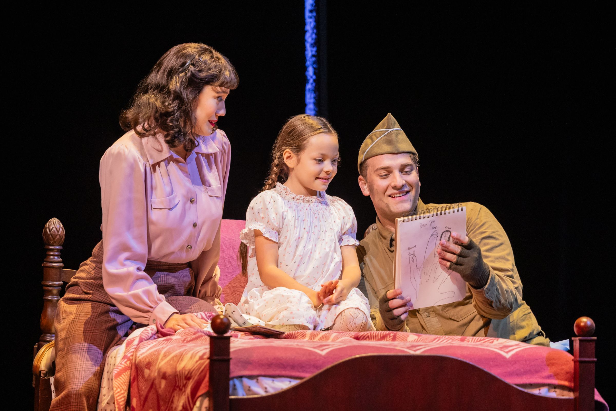 Sun-Ly Pierce (Rosa), Helen Rtveliashvili Mangan (Young Sarah) and Andrzej Filończyk (Joe Kavalier) &copy; Evan Zimmerman | Met Opera