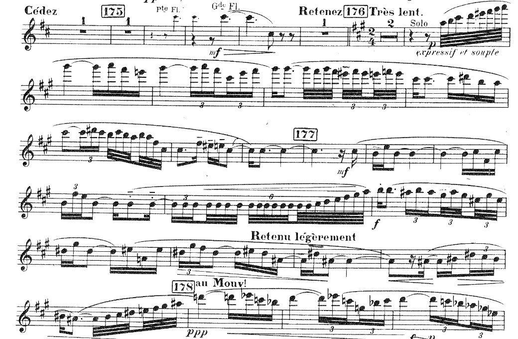 The <i>Pantomime</i> solo for 1st flute in <i>Daphnis et Chloé</i> © IMSLP | Durand & Cie