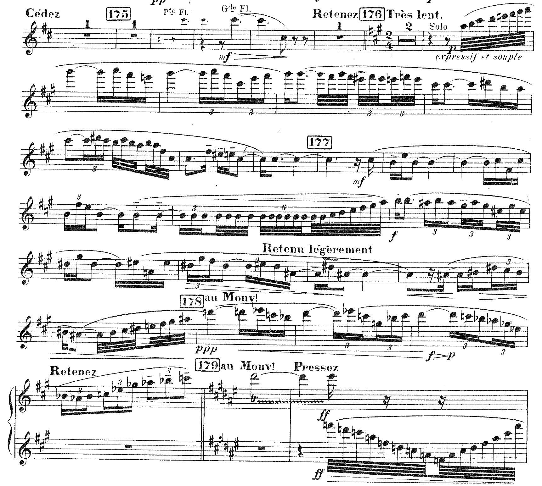 The <i>Pantomime</i> solo for 1st flute in <i>Daphnis et Chloé</i> © IMSLP | Durand & Cie