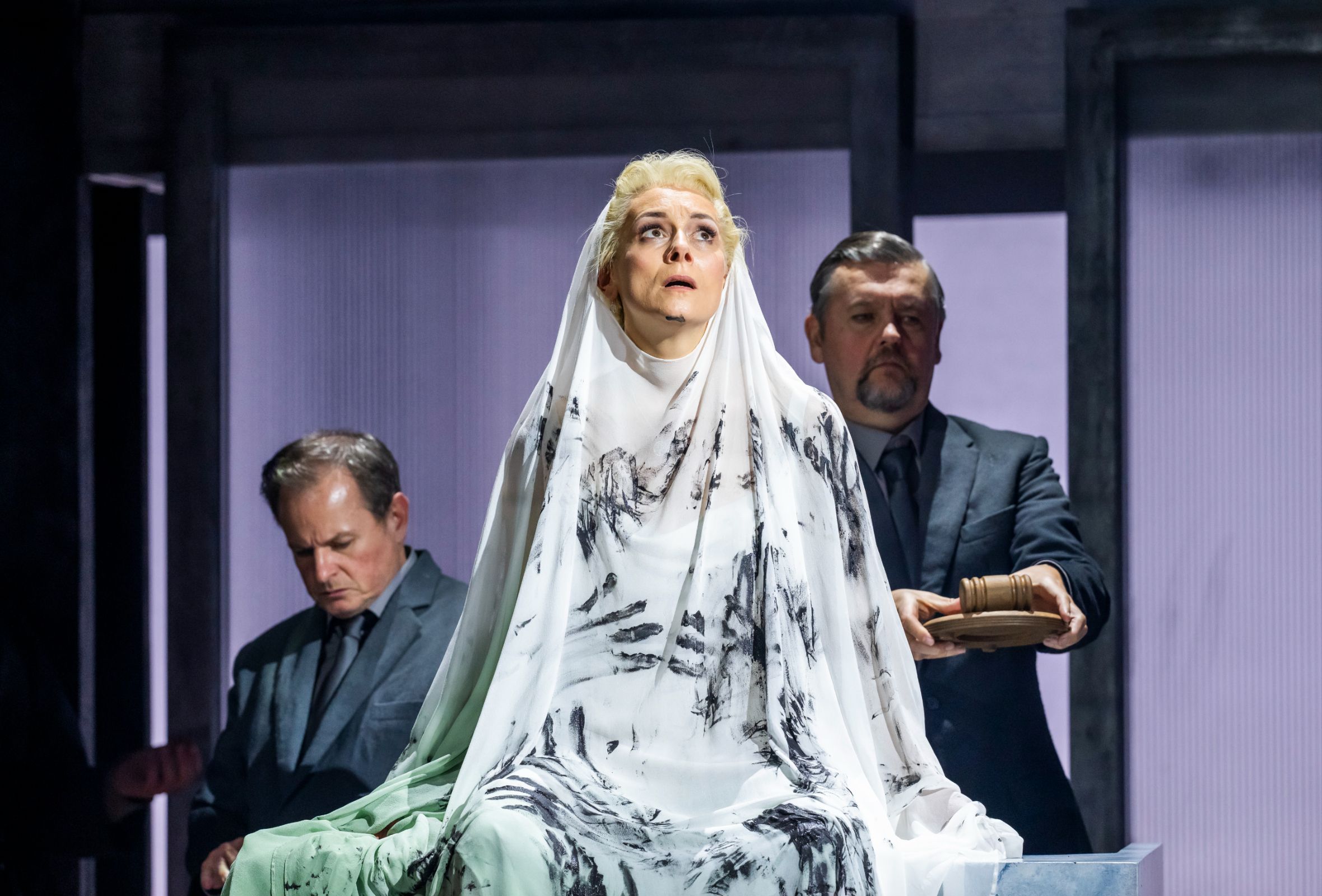 Colin Judson (First Elder), Anna Dennis (Susanna) and Karl Huml (Second Elder) &copy; Tristram Kenton