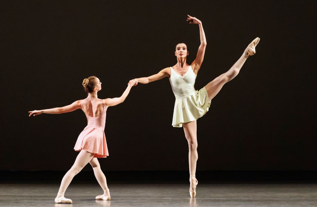 Emma Von Enck and Ashley Hod in Jerome Robbins&rsquo; <i>The Goldberg Variations</i> &copy; Erin Baiano
