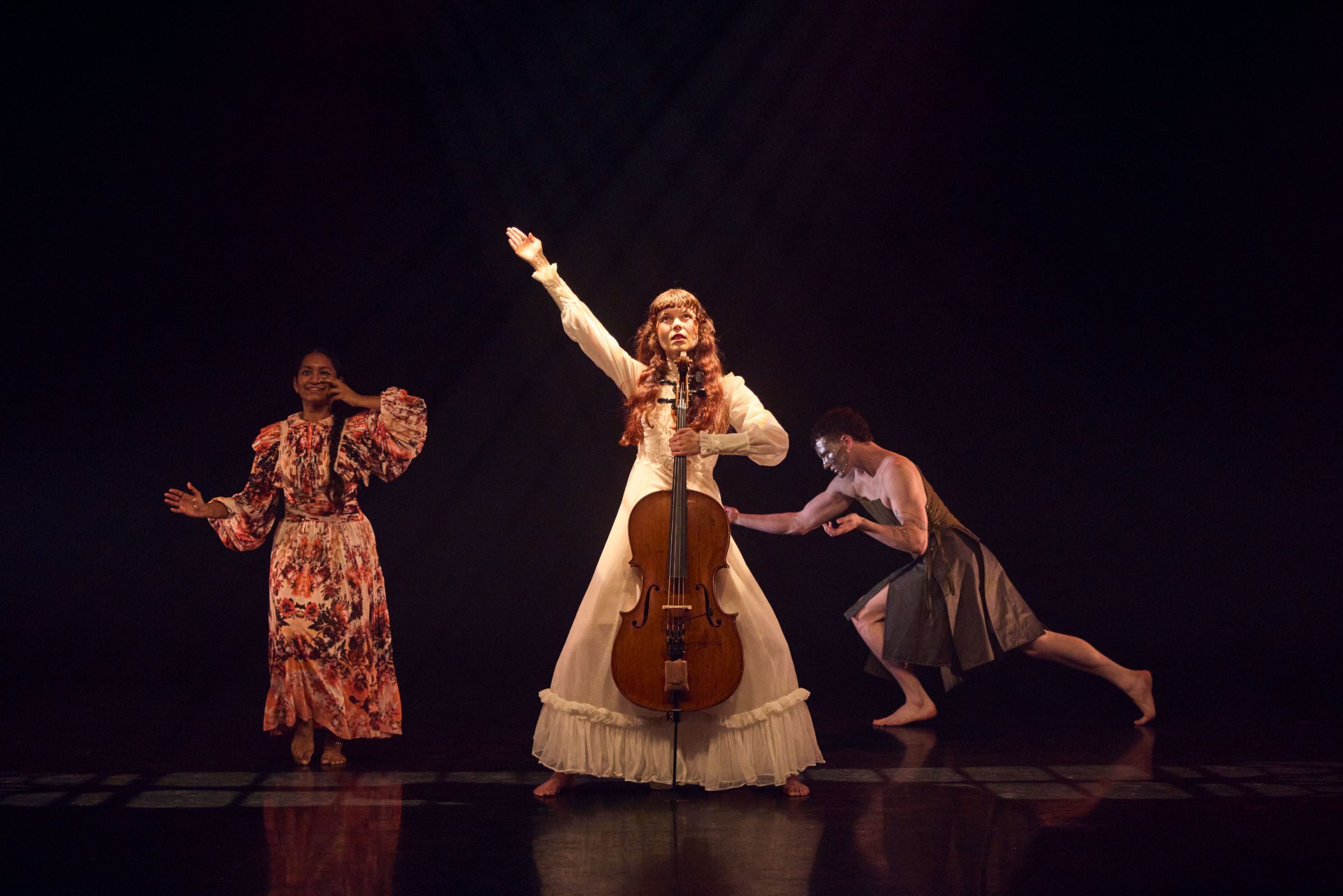 Adhya Shastry, Kirke Gross and Magnus Westwell in Elisabeth Mulenga's <i>Christ Alone</i> &copy; Ian Hippolyte