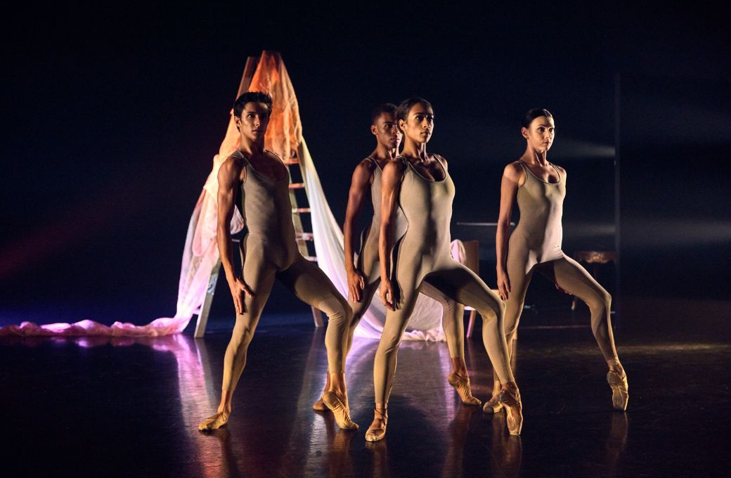 Caspar Lench, Emile Gooding, Marianna Tsembenhoi and Amelia Townsend in <i>Kaleidoscope of Time</i> &copy; Ian Hippolyte