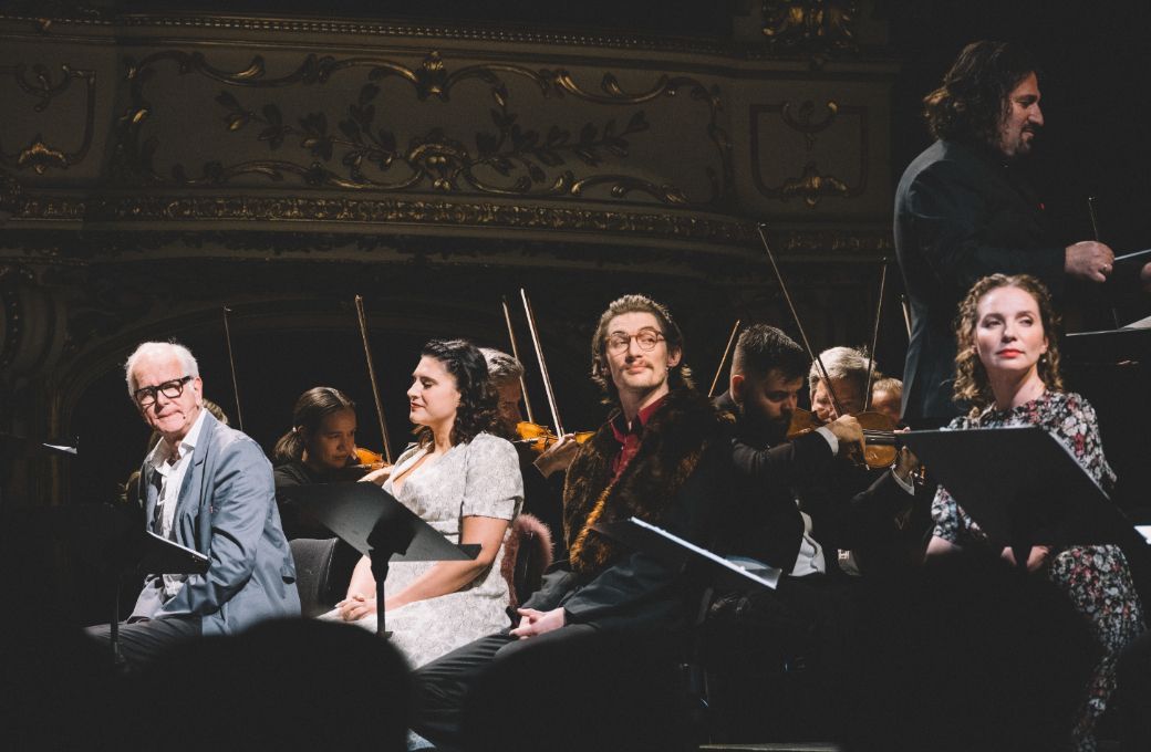 Harald Schmidt, Corina Koller, Will Frost, Mikahail Agrest und Katharina Melnikova &copy; Ingo Pertramer | Oper Graz