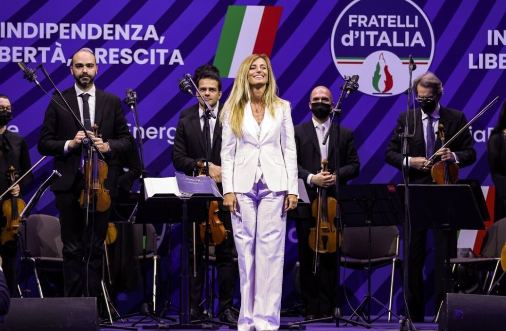 Beatrice Venezi at a Frattelli d’Italia event in May 2022 &copy; LaPresse (2022)