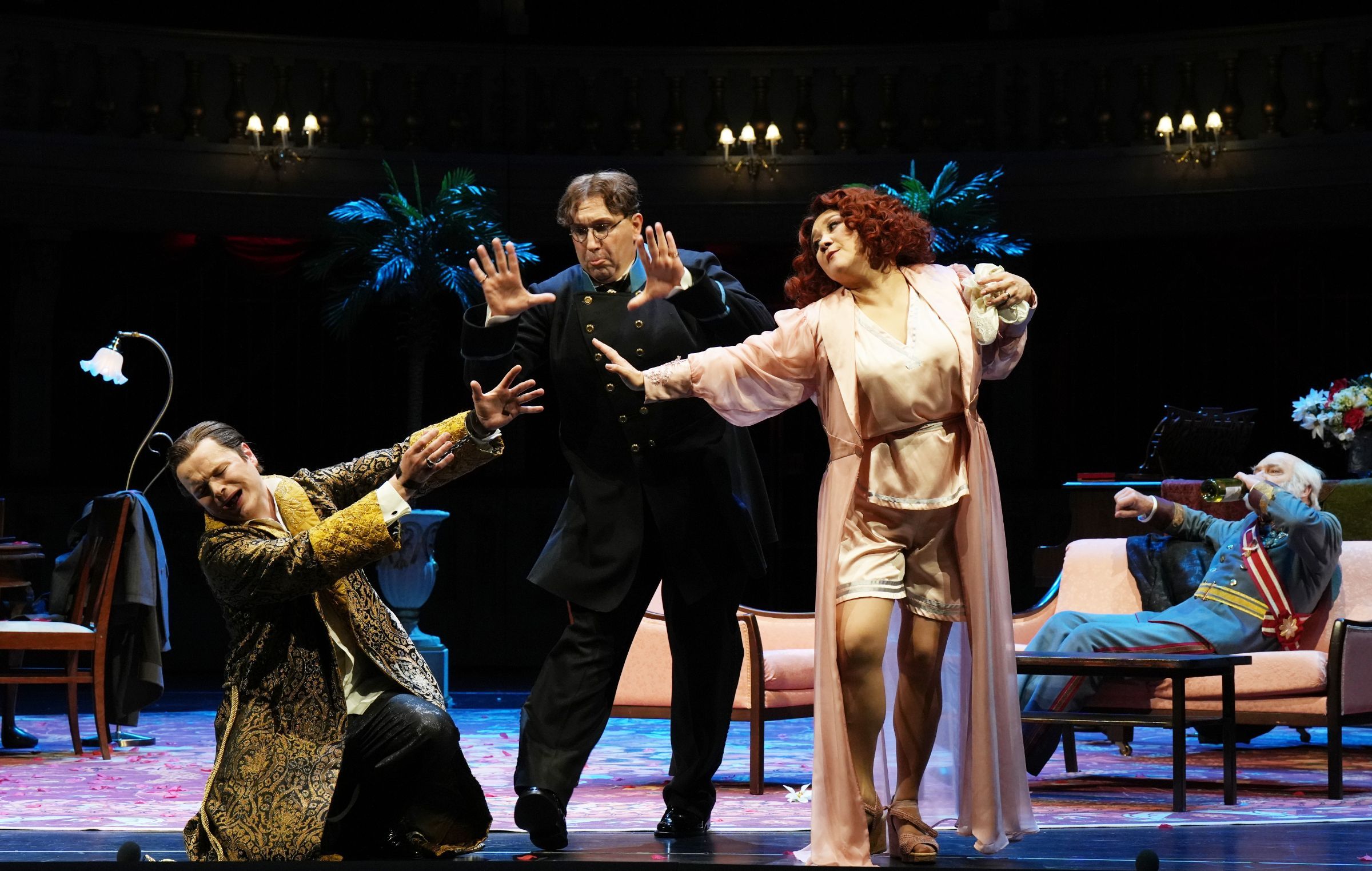 David Fischer (Alfred), Krešimir Stražanac (Frank) and Hulkar Sabirova (Rosalinde) &copy; Karl Forster