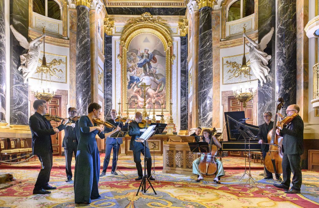 Integrantes de la Orquesta Barroca de Sevilla en la Capilla del Palacio Real &copy; Javier D&iacute;ez | Patrimonio Nacional