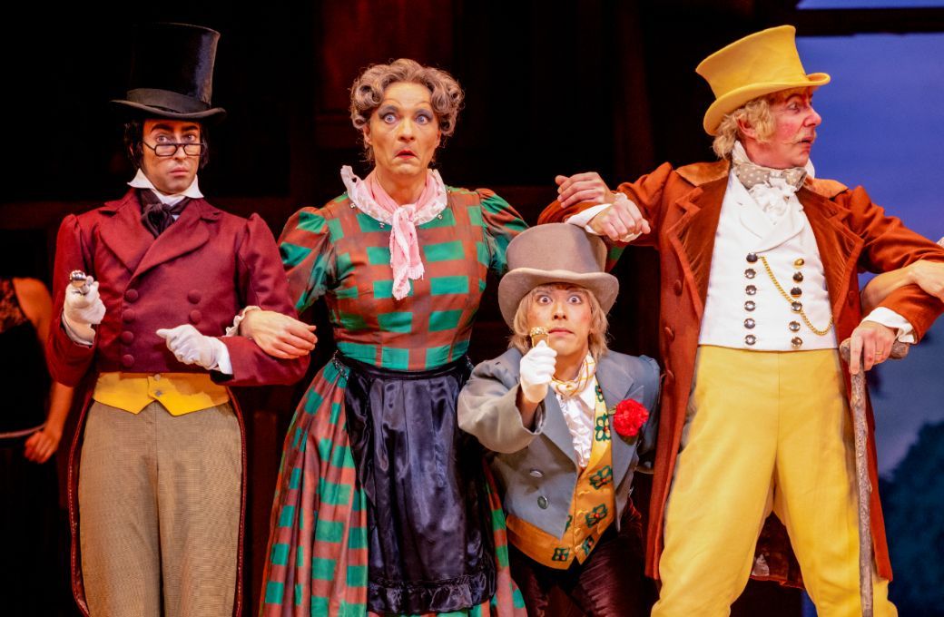 James Hay, Thomas Whitehead, Luca Acri and Christopher Saunders in Ashton's <i>La Fille mal gard&eacute;e</i> &copy; 2025 Alice Pennefather