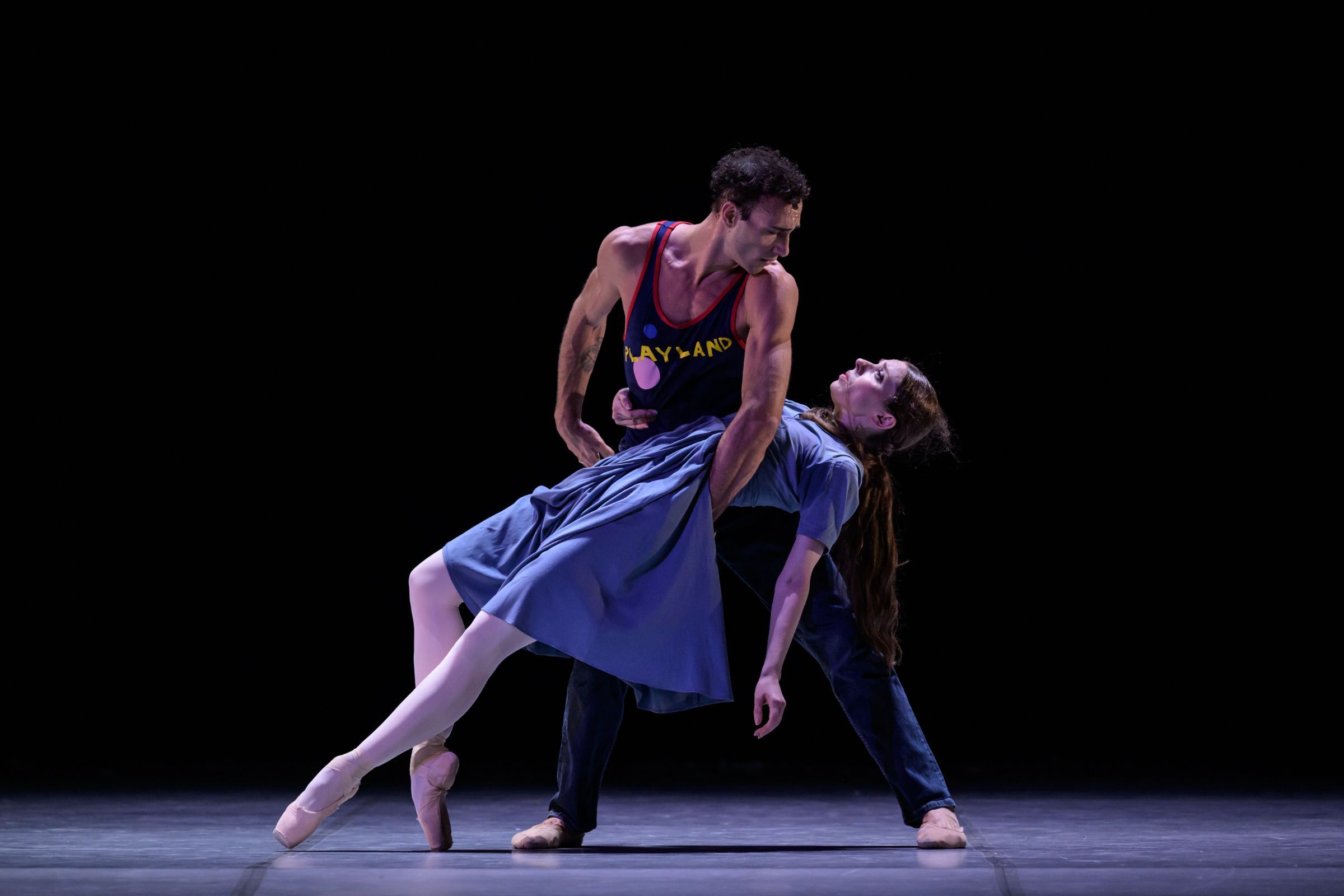 Giovanni Rotolo as Liliom and Alina Nanu as Julie in John Neumeier's <i>Liliom</i> &copy; Serghei Gherciu