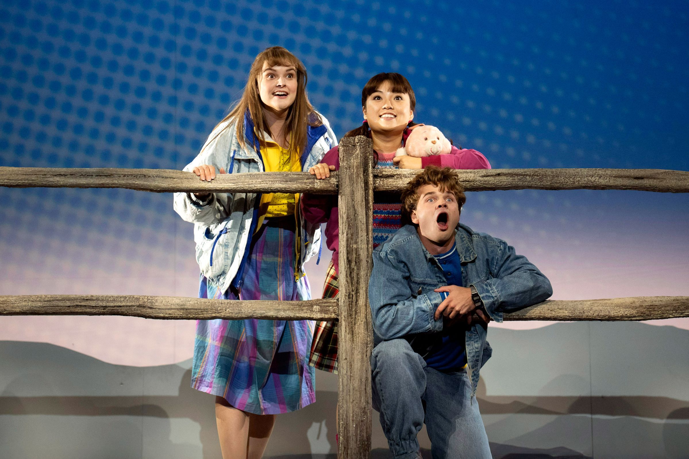 Jessica Cale (Bobbie), Henna Mun (Phyllis) and Matthew McKinney (Peter) &copy; Glyndebourne Productions Ltd | Richard Hubert Smith