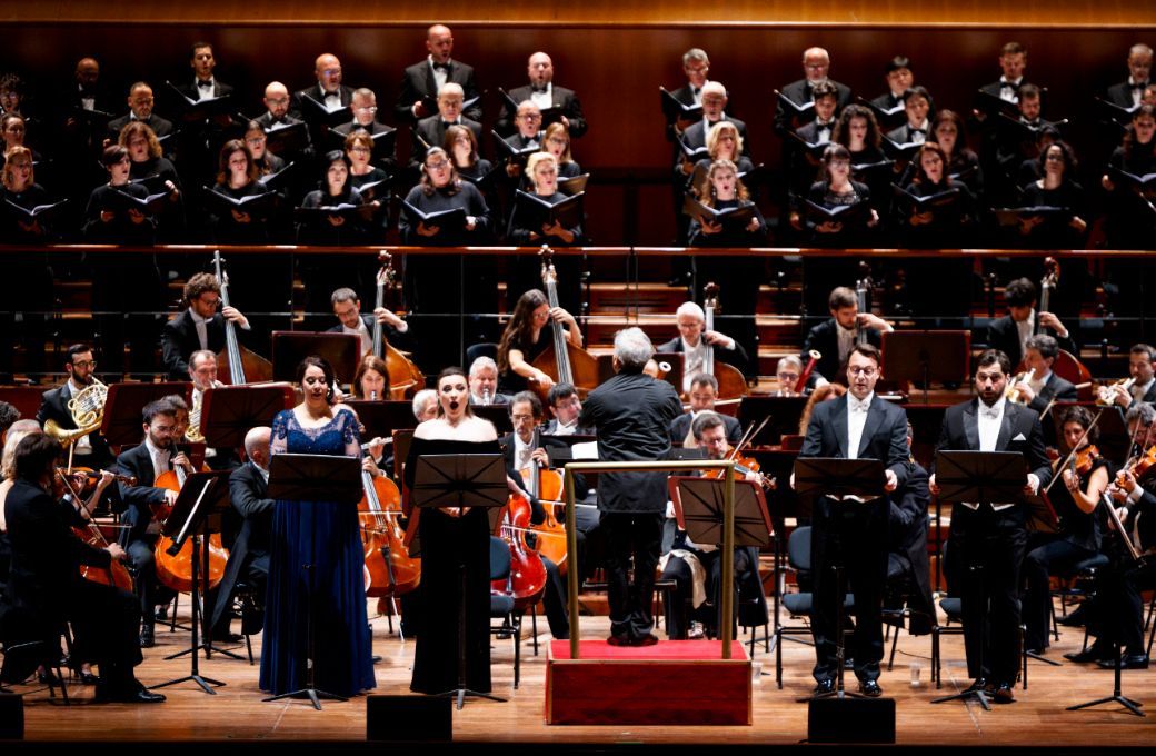 Szilvia V&ouml;r&ouml;s, Natalya Romaniw, Pavel Černoch and Giorgi Manoshvili &copy; Accademia Nazionale di Santa Cecilia | MUSA