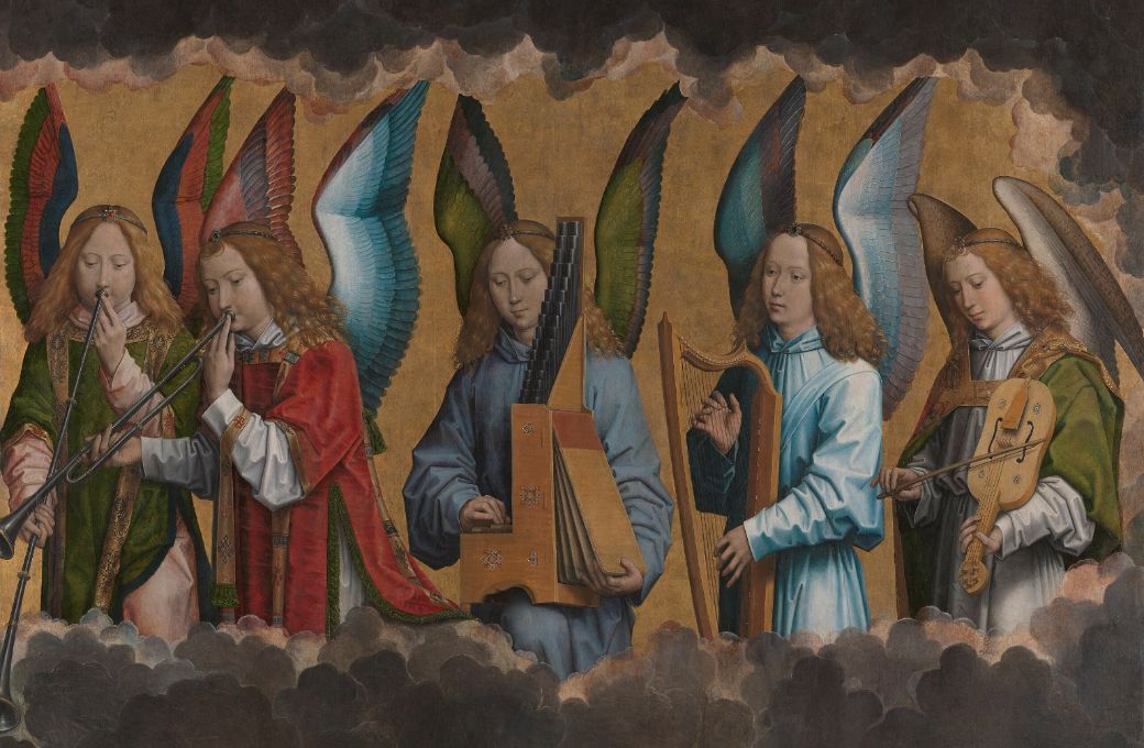Right-side panel from Hans Memling’s <i>Christ with music-making angels</i> (c.1487) © Public domain | Royal Museum of Fine Arts Antwerp