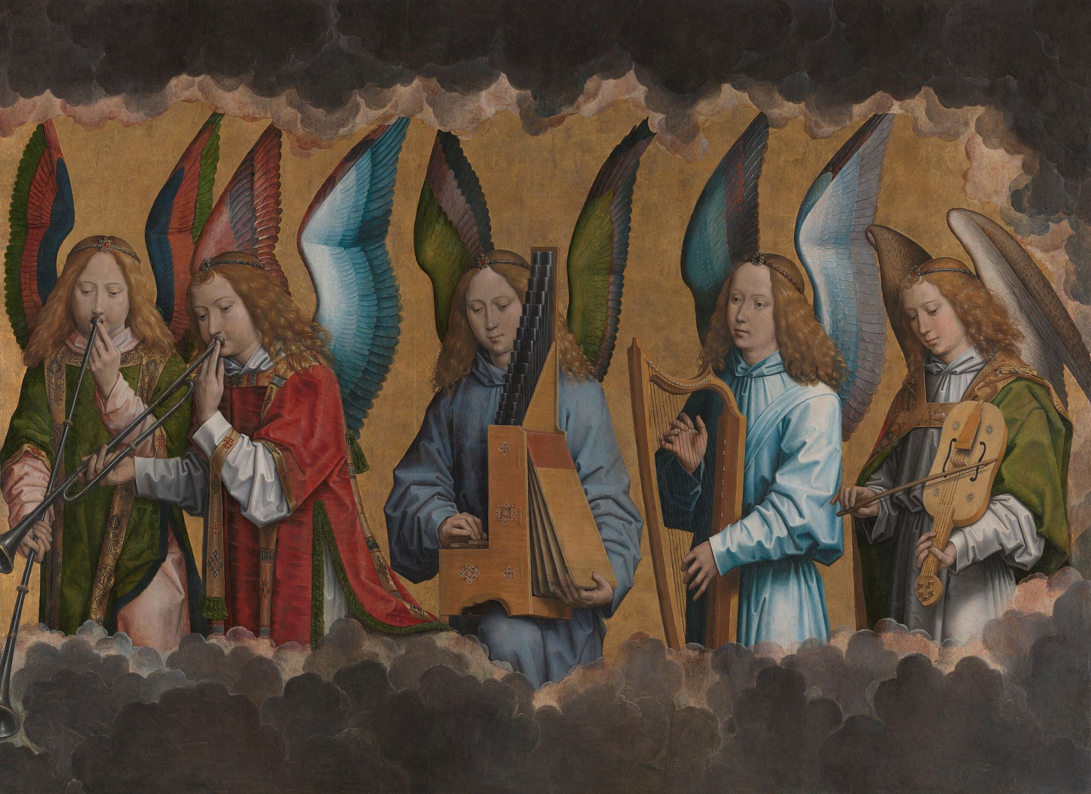 Right-side panel from Hans Memling’s <i>Christ with music-making angels</i> (c.1487) © Public domain | Royal Museum of Fine Arts Antwerp
